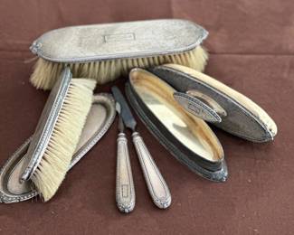 Sterling Silver Vintage Ladies Brush Sets 