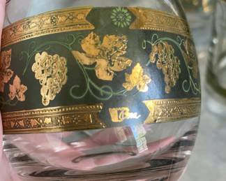 Vintage set of 6 22 K “Gold Green”
Rolly Polly glassware set