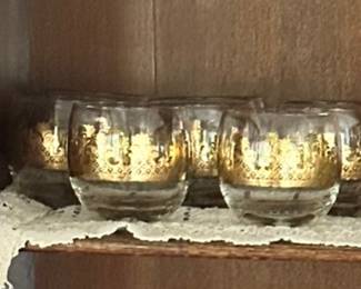 Vintage 1950’s Cera Glass 
22K George Briard signed
Golden set of 6 Rolly Polly’s
