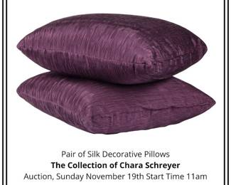 Pair of Silk Decorative Pillows