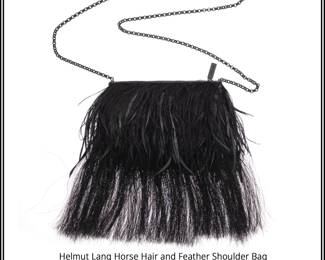 Helmut Lang Horse Hair and Feather Shoulder Bag