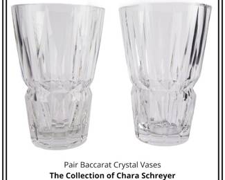Pair Baccarat Crystal Vases