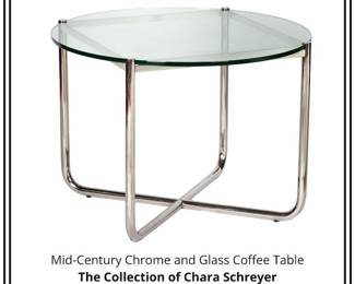 MidCentury Chrome and Glass Coffee Table