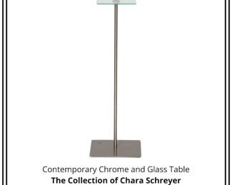 Contemporary Chrome and Glass Table