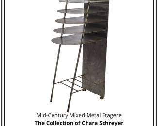 MidCentury Mixed Metal Etagere