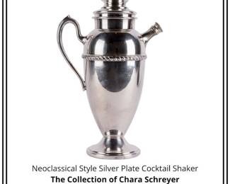 Neoclassical Style Silver Plate Cocktail Shaker