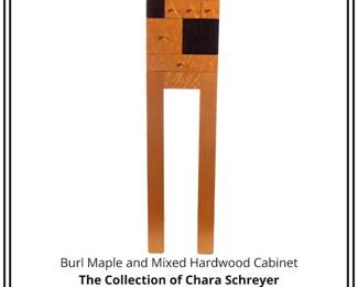 Burl Maple and Mixed Hardwood Cabinet