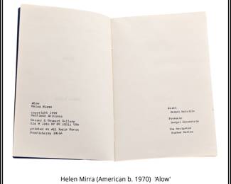 Helen Mirra American b. 1970 Alow