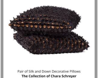 Pair of Silk and Down Decorative Pillows