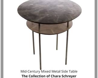 MidCentury Mixed Metal Side Table