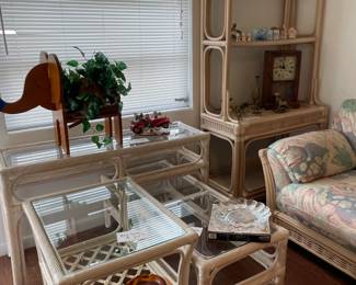 Serving table, coffee table & end table all matching