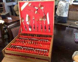 Brass Thai flatware. Huge set!