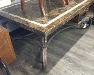 inlaid marble top coffee table