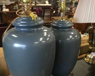 pair of ginger jar shaped lamps