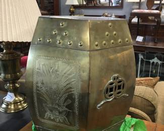 chinoiserie brass garden stool