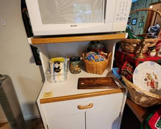 microwave and stand