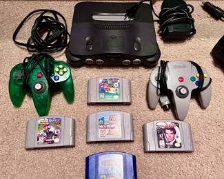 Nintendo, 64 video game, console, controllers, and video games