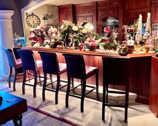 Barstools and Christmas Decor 
(Clock NOT for sale)