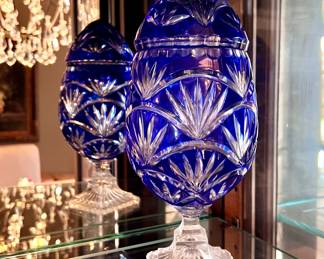 Large Cobalt Blue Crystal Egg