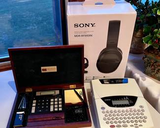 Sony stereo headphones, office supplies