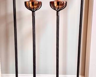 Frontgate Copper Freestanding Oil Garden Torches