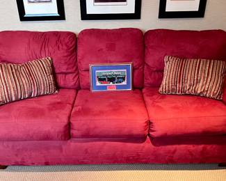Red Microfiber Sofa 
