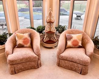 2 x Accent Chairs by Flair and 3 Tier Table