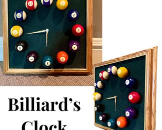 Billiards Clock / Billiards Balls Clock