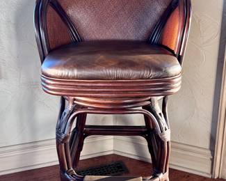 6 Rattan Swivel Barstools 