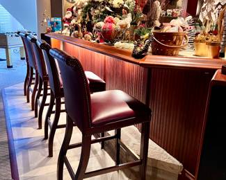 Barstools and Christmas Decor