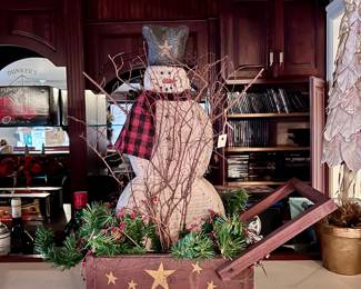 Wooden snowman Christmas