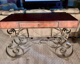 Leather Wrapped Table 