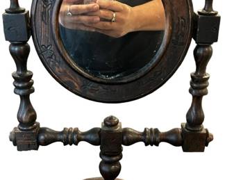 Wood Carved Shaving Mirror