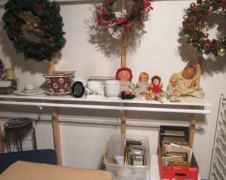 wreaths, frames, vintage dolls
