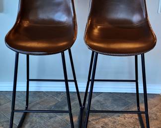 Leather & Metal Barstools 
