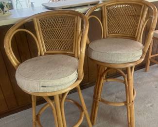 Set of 4 Bamboo Bar Stools