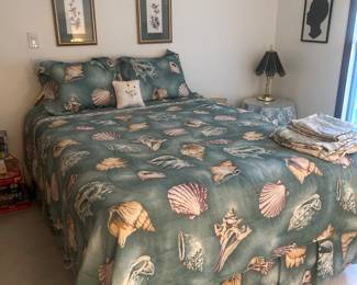 Queen size bed low brass headboard 