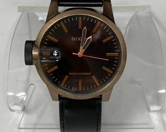 Nixon The Chronicle Mens Leather Strap Watch Switzerland