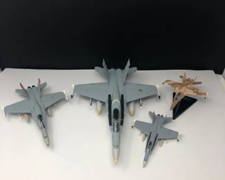 Four Die Cast Navy and Marines F18 Hornets
