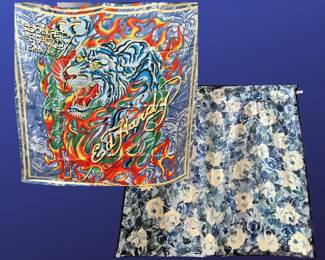 Hardy by Augilier 100 Silk Scarf and Laura Ashley 100 Silk Scarf