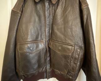 Averix Leather Bomber Jacket Size Large