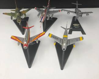 Five Collectible Die Cast Military Jets