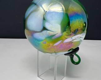 Glass Blown Art Hanging Orb