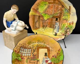 Royal Doulton Gaffers Plates Treasure Island Boy Reading Figure