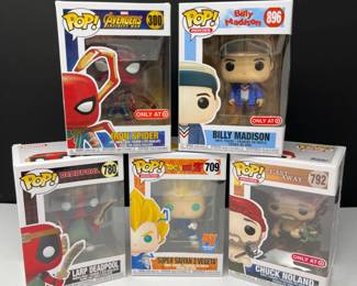 Five Marvel 5in Funko Pops Madison, Iron Spider MORE