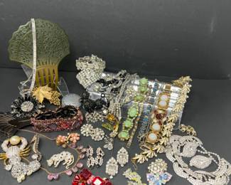 Loads of Rhinestone and Victorian Style Jewelry