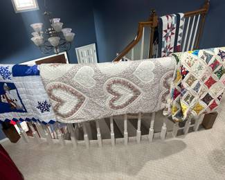 Several quilts 