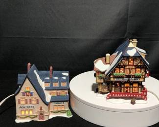 2 Dept 56 Alpine Village Series Pieces Zapotec and Tabak and Altstadter Bierstube