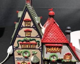 Dept 56 Heritage Village Collection North Pole Series Obies Books and Letrinkas Candy and Elfin Snow Cone Works