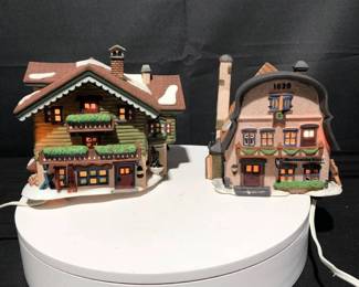 2 Dept 56 Alpine Village Series Pieces Metternich Wurst and Sport Laden